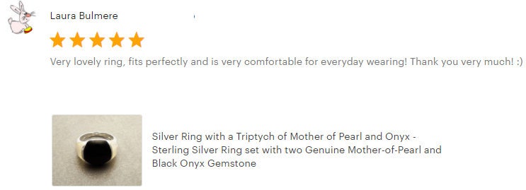 Black Domed Ring Sterling Silver, Domed Band jewelry, Bicolor Two tones Stones White Mother of Pearl, Onyx Stone, Minimalist Modern Design