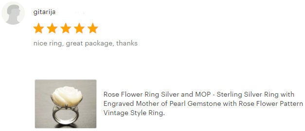 Rose Flower Ring, Sterling Silver, Hand Engraved stone, Mother of Pearl, Hand cut Rose Ring, Unique Floral Ring, Romantic Flower Ring, MOP