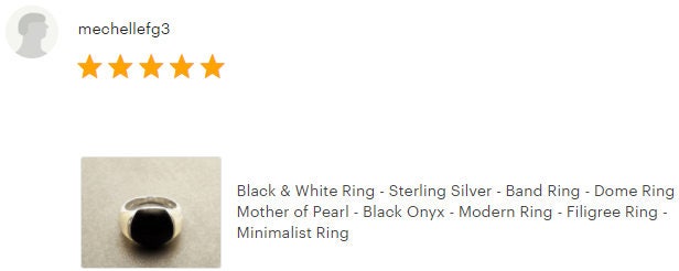 Black Domed Ring Sterling Silver, Domed Band jewelry, Bicolor Two tones Stones White Mother of Pearl, Onyx Stone, Minimalist Modern Design