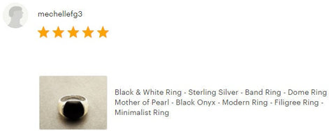 Black Domed Ring Sterling Silver, Domed Band jewelry, Bicolor Two tones Stones White Mother of Pearl, Onyx Stone, Minimalist Modern Design