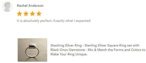 Black Onyx Ring, Stacking Ring 925 Sterling Ring - Square Ring - Minimalist Ring - Affordable Ring - Black Stone Ring - Dainty Silver Ring.