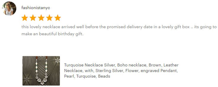 Flowers Necklace, Sterling Silver, Brown Leather Cord, White Oval Shell and Turquoise Beads, Boho Country Flower Engraved Design