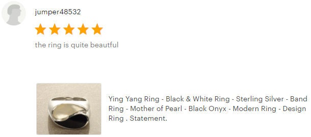 Yin Yang Ring - Black & White Ring - Sterling Silver - size 5.5 US - Mother of Pearl - Black Onyx - Modern Ring - Design Ring .