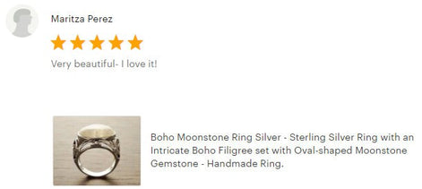 NATURAL Moonstone Ring, 925 Sterling Silver, White Moonstone Oval Domed Stone, Vintage Art Nouveau Design Jewelry, ROMANTIQUE Gift