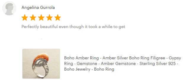 Boho Amber Ring, Sterling Silver 925, GENUINE Amber Gemstone with Inclusions, Intricate Filigree Jewelry, Antique Vintage Bali Bohemian Ring