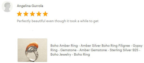 Boho Amber Ring, Sterling Silver 925, GENUINE Amber Gemstone with Inclusions, Intricate Filigree Jewelry, Antique Vintage Bali Bohemian Ring