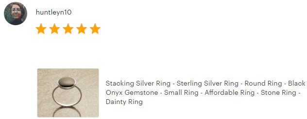 Black Round Ring, Sterling Silver Ring, Genuine Onyx Gemstone, Small Stone Ring, Affordable Ring, Stacking Ring, Dainty Ring