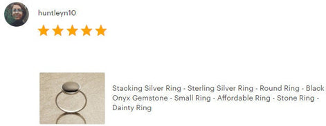 Black Round Ring, Sterling Silver Ring, Genuine Onyx Gemstone, Small Stone Ring, Affordable Ring, Stacking Ring, Dainty Ring