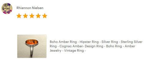 Amber ring 925 sterling silver, genuine cognac color amber with inclusions jewelry, oval stone ring, modern minimalist designer ring