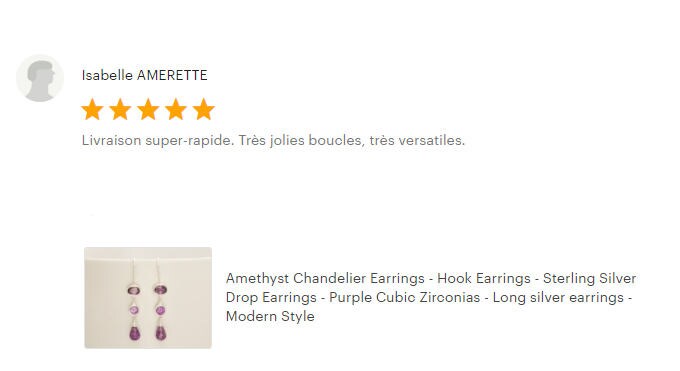 Amethyst Drop Earrings • Sterling Silver • Elegant Dangle Hook Earrings • Faceted Purple Stone Teardrop Cz