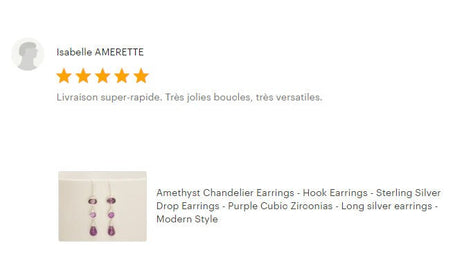 Amethyst Drop Earrings • Sterling Silver • Elegant Dangle Hook Earrings • Faceted Purple Stone Teardrop Cz