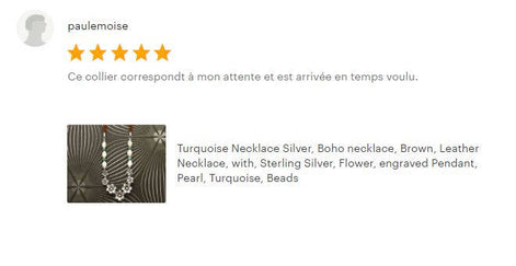 Flowers Necklace, Sterling Silver, Brown Leather Cord, White Oval Shell and Turquoise Beads, Boho Country Flower Engraved Design