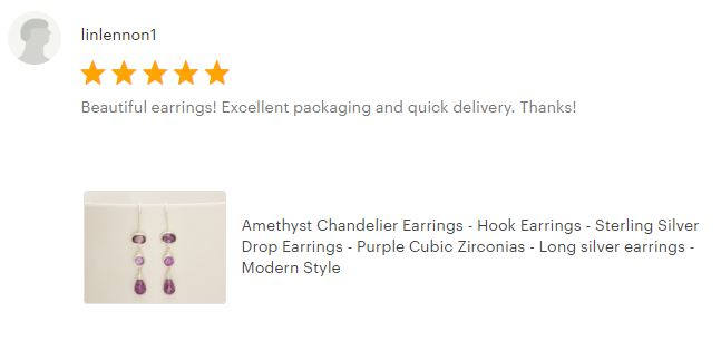 Amethyst Drop Earrings • Sterling Silver • Elegant Dangle Hook Earrings • Faceted Purple Stone Teardrop Cz