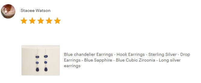 Black Drop Earrings - Hook Earrings - Sterling Silver - Chandelier Earrings - Black Color Cubic Zirconia - Long silver earrings
