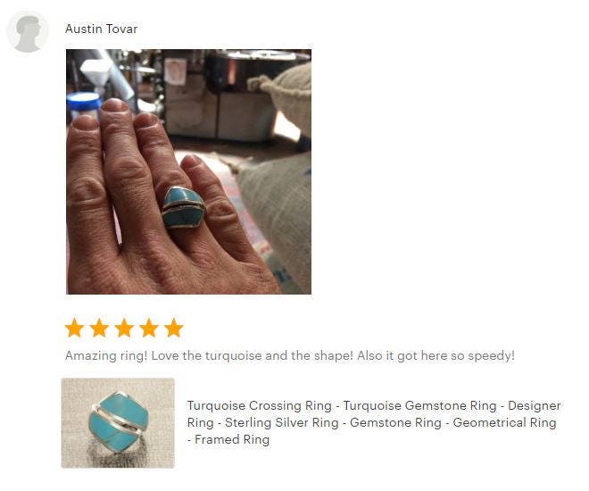 Blue Turquoise Ring - Sterling Silver - Turquoise Bypass Ring - Gemstone Crossing Ring - Turquoise Stone Ring - Framed Ring - Original Ring