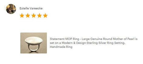 Modern Disc Ring, Sterling Silver, Genuine White MOP, Mother of Pearl, Modern Round Ring, Minimalist Jewelry, Unique Rounded Flat Stone Ring