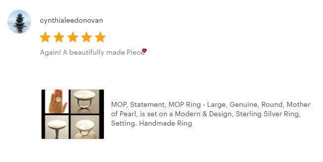 Modern Disc Ring, Sterling Silver, Genuine White MOP, Mother of Pearl, Modern Round Ring, Minimalist Jewelry, Unique Rounded Flat Stone Ring
