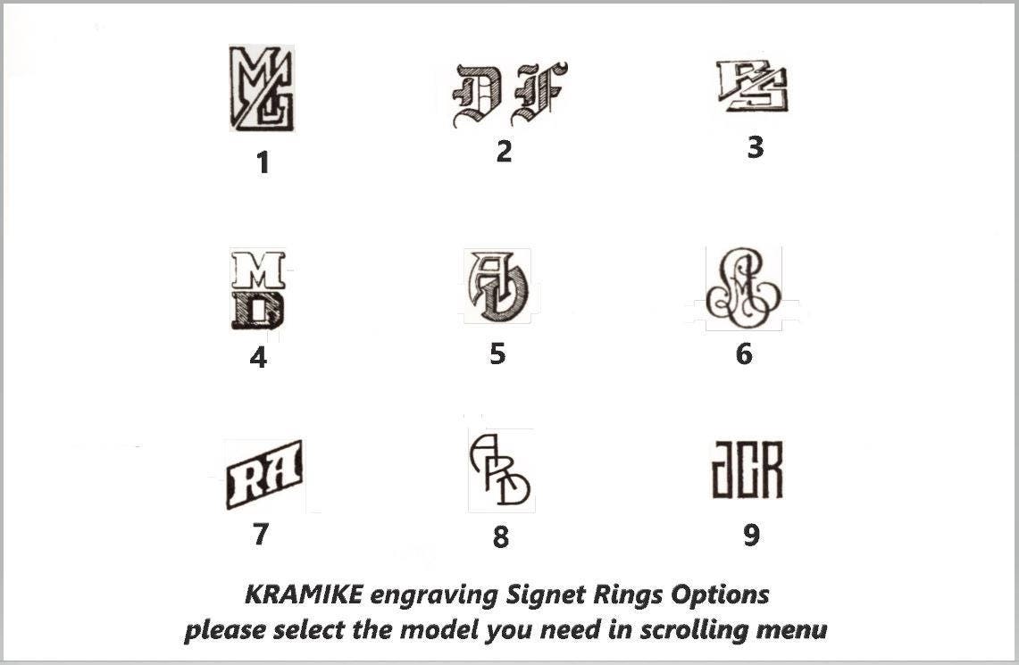 Hand Engraved Sterling Silver Signet Ring, Personalized Initials Jewelry