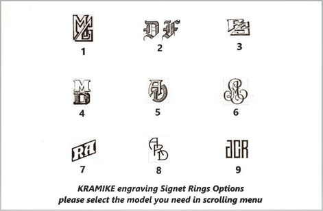 Hand Engraved Sterling Silver Signet Ring, Unisex Initial Jewelry