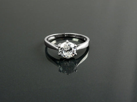 Solitaire Ring, 2ct Round Stone Sparkling Cz (Ddiamond simulant), Classic Engagement Promise Jewelry, Sterling Silver, Valentine's Day Gifts