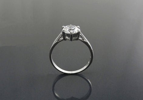 Solitaire Ring, 2ct Round Stone Sparkling Cz (Ddiamond simulant), Classic Engagement Promise Jewelry, Sterling Silver, Valentine's Day Gifts