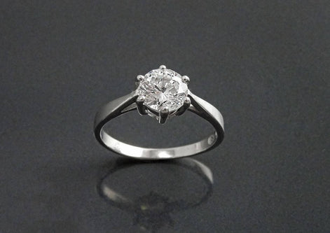 Solitaire Ring, 2ct Round Stone Sparkling Cz (Ddiamond simulant), Classic Engagement Promise Jewelry, Sterling Silver, Valentine's Day Gifts