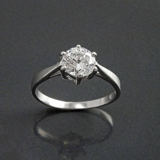 Solitaire Ring, 2ct Round Stone Sparkling Cz (Ddiamond simulant), Classic Engagement Promise Jewelry, Sterling Silver, Valentine's Day Gifts