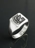 Hand Engraved Sterling Silver Signet Ring, Personalized Initials Jewelry