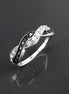 Black and White Diamond Twist Ring by KRAMIKE • Crossing Two Colors Ring • Sterling Silver • Gift For Her • Perfect Anniversary Gift • KR068