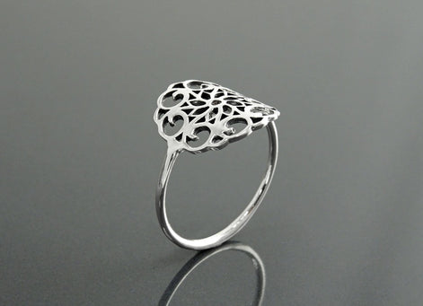Sterling Silver Seed of Life Filigree Ring, Mandala Spiritual Jewelry