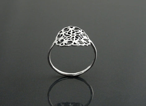 Sterling Silver Seed of Life Filigree Ring, Mandala Spiritual Jewelry