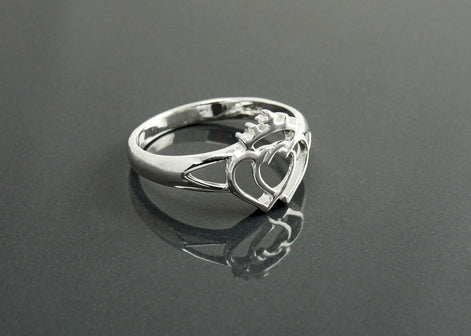 Sterling Silver Coeur de Vendée Double Heart Ring, French Traditional Souvenir Jewelry