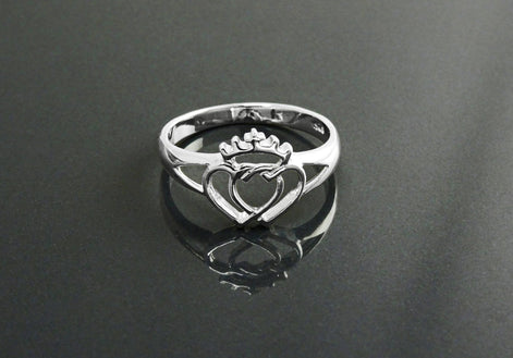 Sterling Silver Coeur de Vendée Double Heart Ring, French Traditional Souvenir Jewelry
