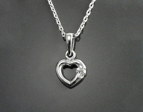 Sterling Silver Heart Necklace, Love Celebration Charm Jewelry