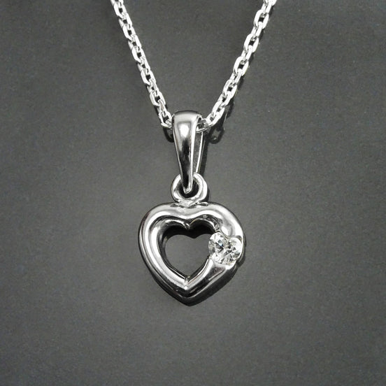 Sterling Silver Heart Necklace, Love Celebration Charm Jewelry
