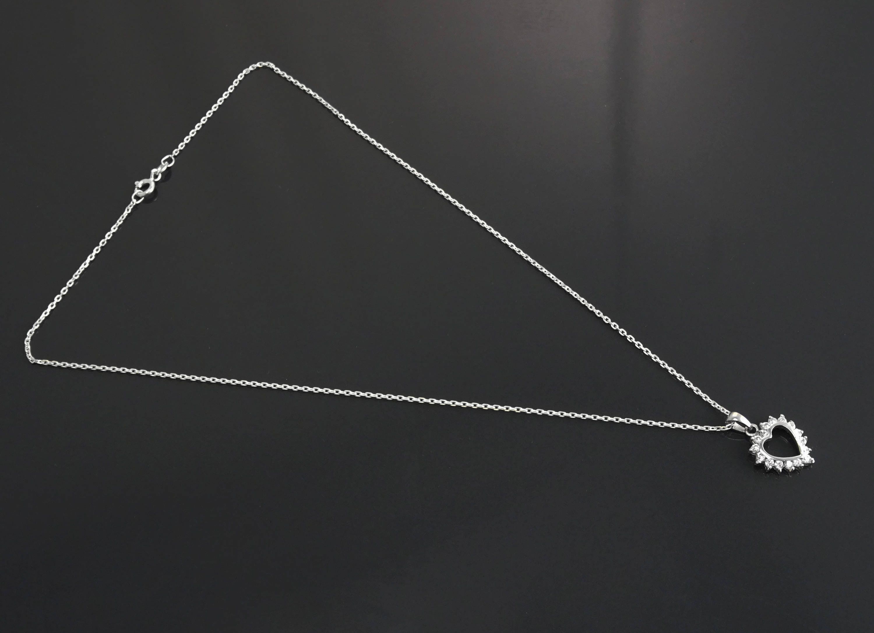Heart Necklace, Sterling Silver, Zirconias Cz, Small Love Heart Charm, Valentine's Day Gifts, Mother's day gift