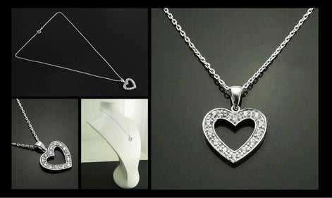 Sterling Silver Heart Necklace • Minimalist Pendant • Romantic Jewelry • Valentine's Day Gift for Women