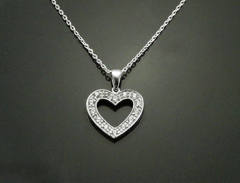 Sterling Silver Heart Necklace • Minimalist Pendant • Romantic Jewelry • Valentine's Day Gift for Women