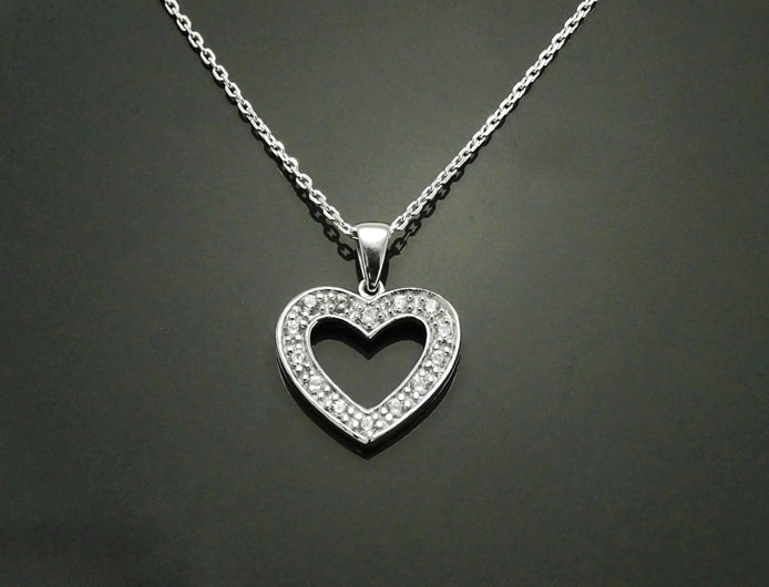 Sterling Silver Heart Necklace • Minimalist Pendant • Romantic Jewelry • Valentine's Day Gift for Women