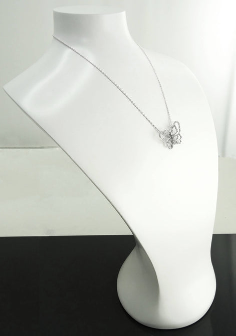 Sterling Silver Butterfly Necklace, Paved Brilliant CZ Wings, Nature Charm Jewelry