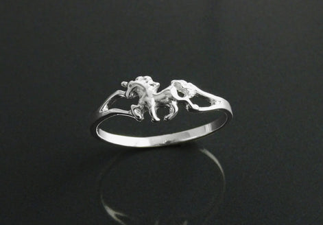 Sterling Silver Unicorn Ring, Dainty Enchanted Fairytale Jewelry