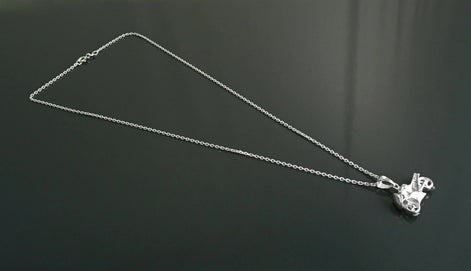 Sterling Silver Motorcycle Pendant, Modern Biker Necklace Charm
