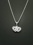 Forever Double Hearts Pave Diamond Necklace by KRAMIKE • Love Two Hearts Necklace for Girlfriend • Gift for Wife • Sterling Silver • KP004