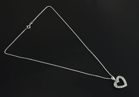 Sterling Silver Heart Necklace • Minimalist Pendant • Romantic Jewelry • Valentine's Day Gift for Women
