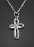 Sterling Silver Infinity Cross Necklace, Diamond CZ Gemstone Pendant