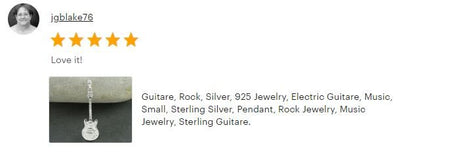Guitar Pendant, Sterling Silver, Musician Rock Guitarist Jewelry, Electric Bass Guitar Necklace, Gift for Music Player,