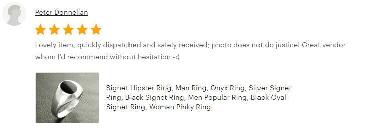 Onyx Signet Ring, Sterling Silver, Oval Black Gemstone, Vintage Spirit Ring