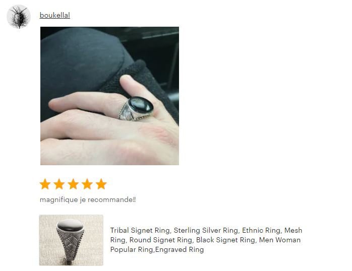 Braided Sterling Silver 925 Onyx Ring, Ethnic Tribal style Jewelry