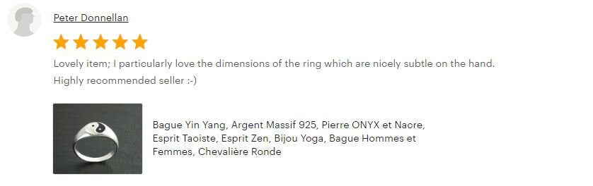 Yin Yang Ring, Sterling Silver Ring, ONYX & Mother of Pearl, Taoist Zen Spirit Jewelry, Man Woman Ring, Balance Yoga Ring, Round Signet Ring