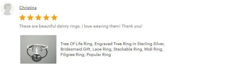 Tree Of Life Ring, Engraved Tree Ring in Sterling Silver, Bridesmaid Gift, Lace Ring, Stackable Ring, Midi Ring, Filigree Ring, Popular Ring